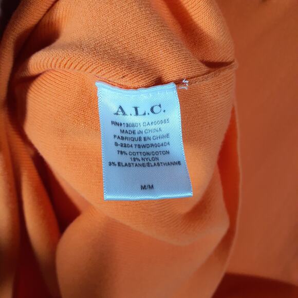 A.L.C. Ribbed Orange Emily Midi Size M Dress - Picture 5 of 5